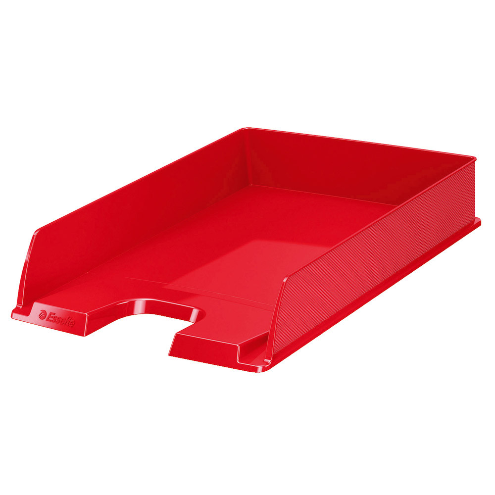 10 bacs à courriers Europost gamme opaque coloris rouge