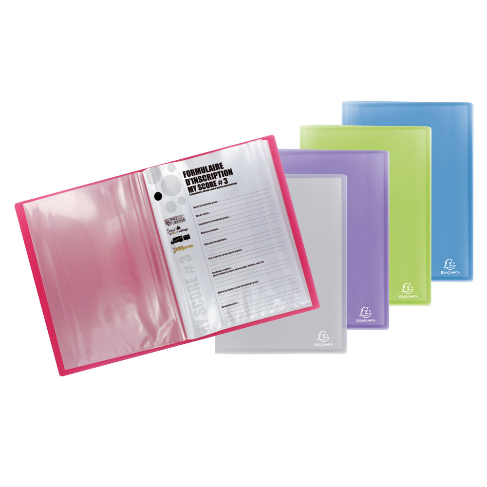 2 Protège documents 40 pochettes Chromaline Exacompta coloris assortis