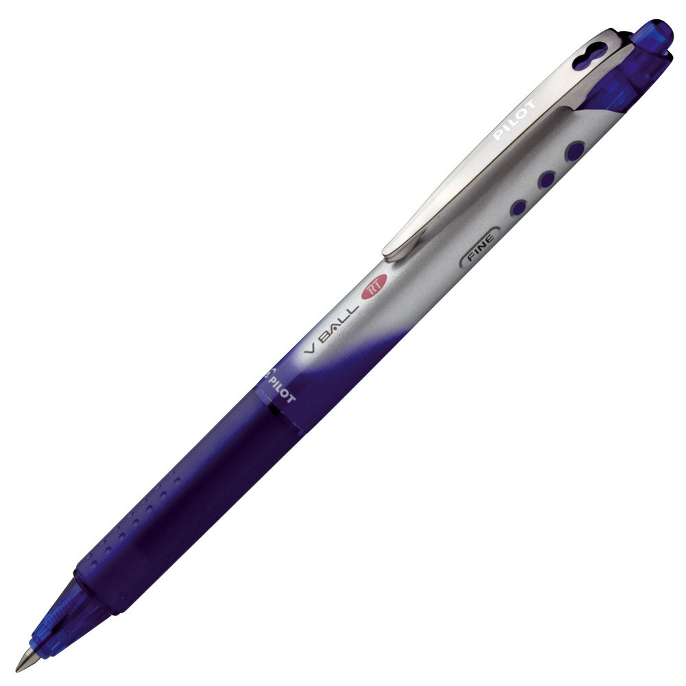 2 stylos rollers V-Ball 07 Pilot rétractable coloris bleu