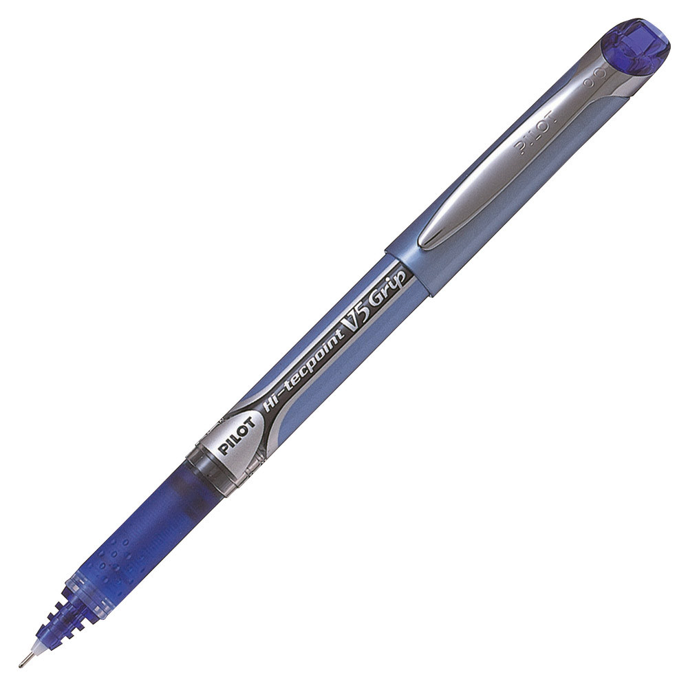 2 stylos rollers V-Ball 05 Hi- Tecpoint Grip Pilot coloris bleu