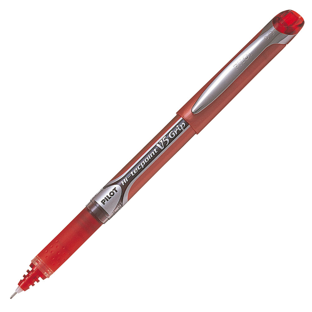 2 stylos rollers V-Ball 05 Hi- Tecpoint Grip Pilot coloris rouge