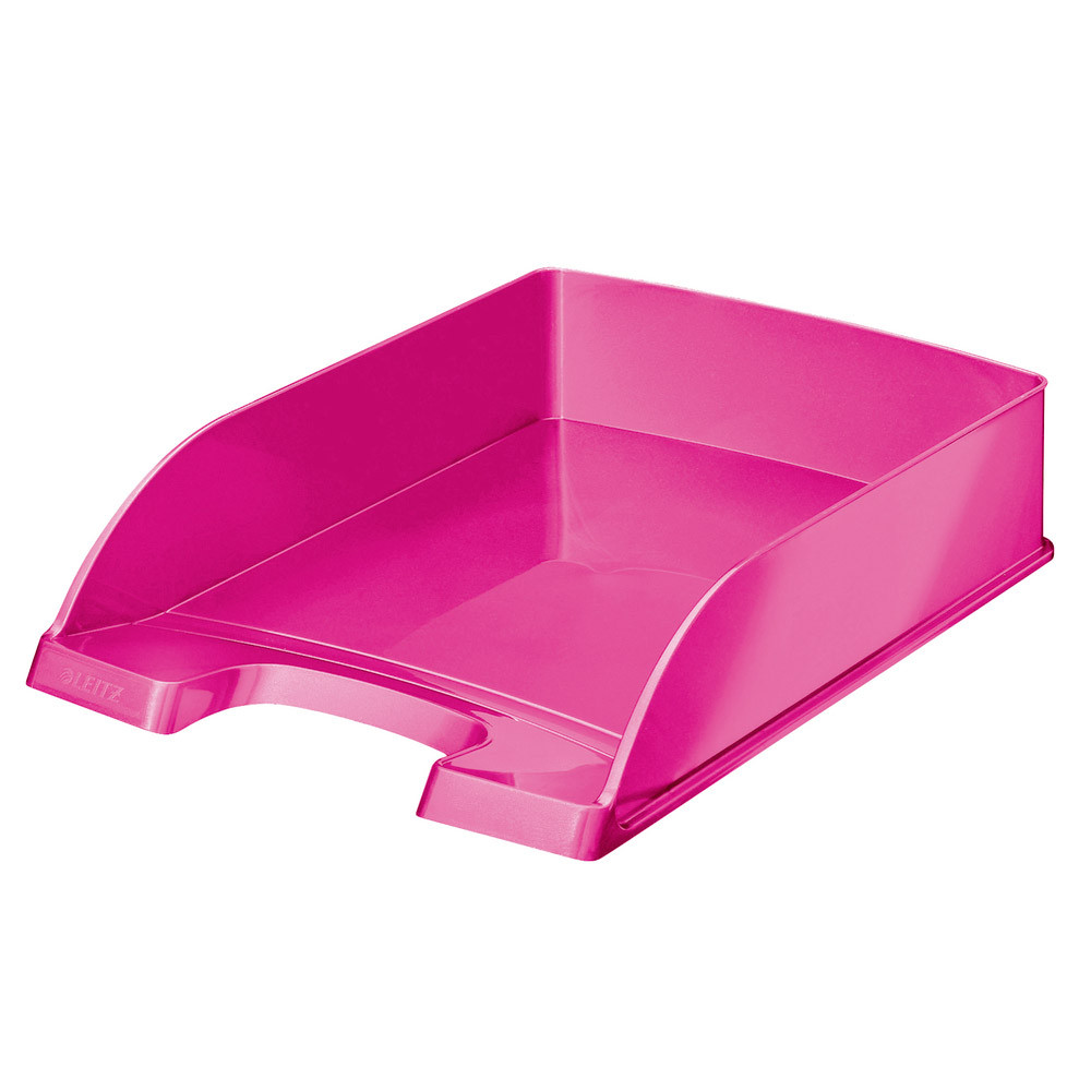 5 bacs à courrier standard format portrait Wow Leitz Plus coloris rose métallisé