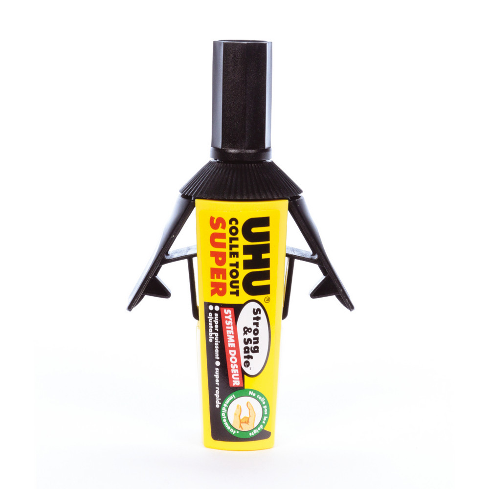 Colle UHU Strong & safe doseur de 3 g - collage permanent