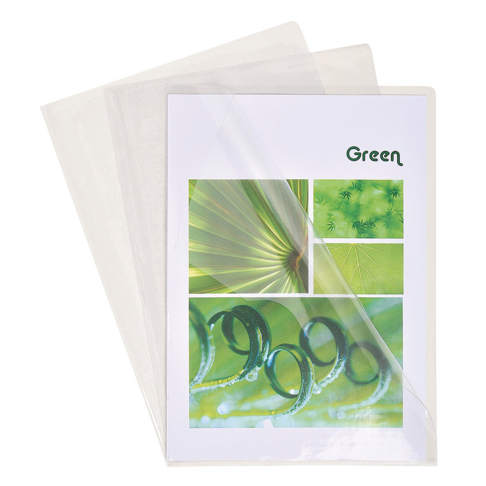 100 pochettes coin transparentes PVC 13/100e incolores