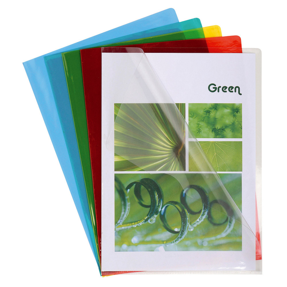 100 pochettes coin transparentes PVC 13/100e coloris assortis