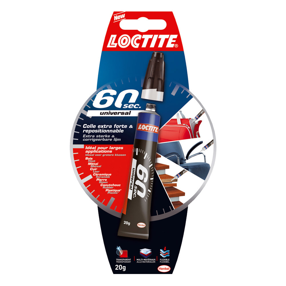 Colle extra forte Loctite 60 secondes Universal tube 20 g