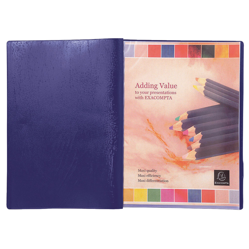 2 protège- documents PVC Véga 20 pochettes /40 vues coloris bleu