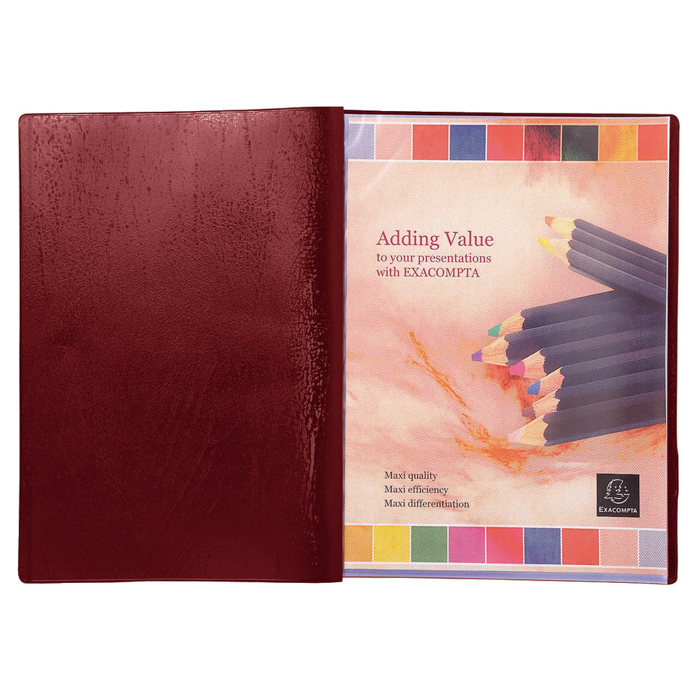 2 protège- documents PVC Véga 20 pochettes /40 vues coloris rouge