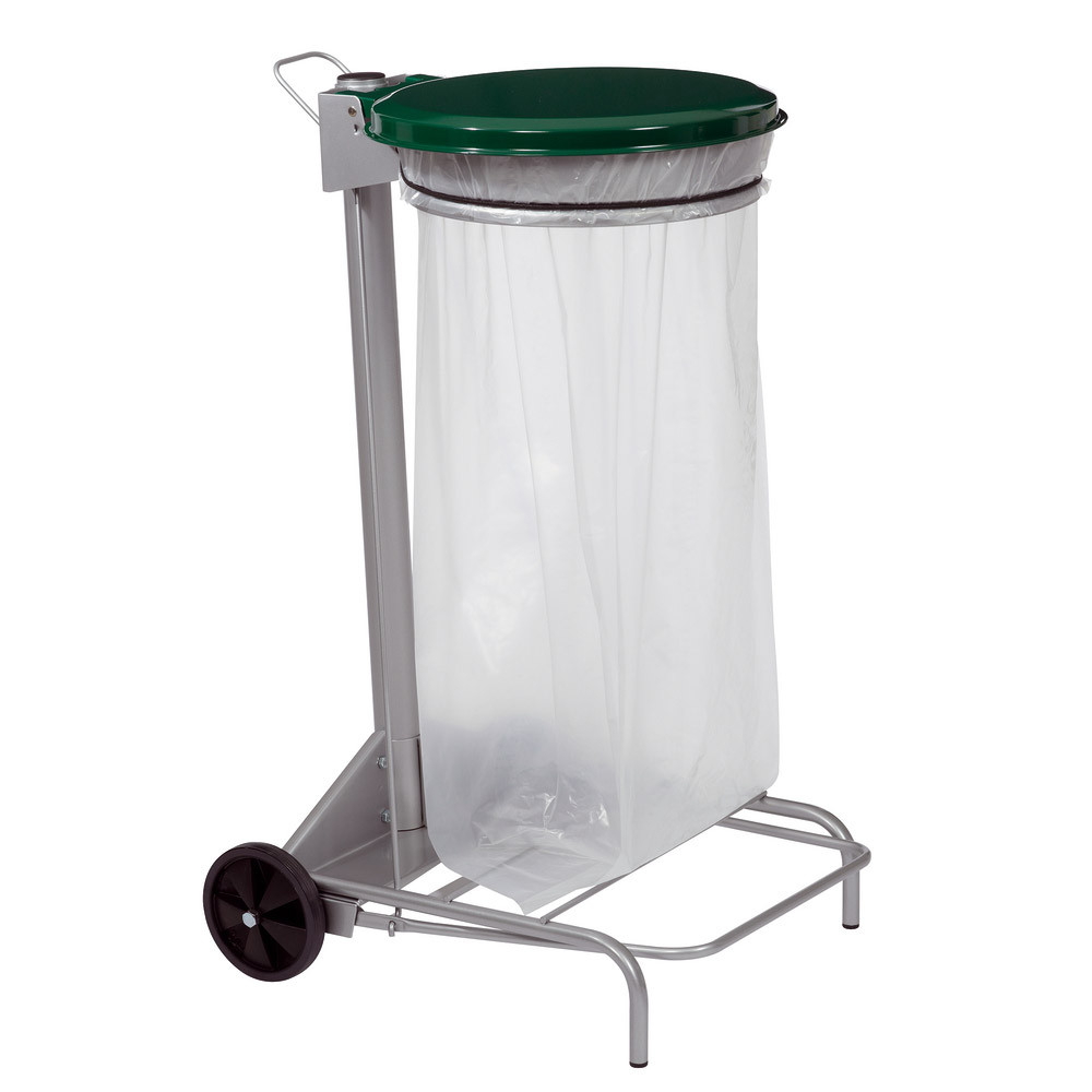 Supports sacs à pédale 110 L vert