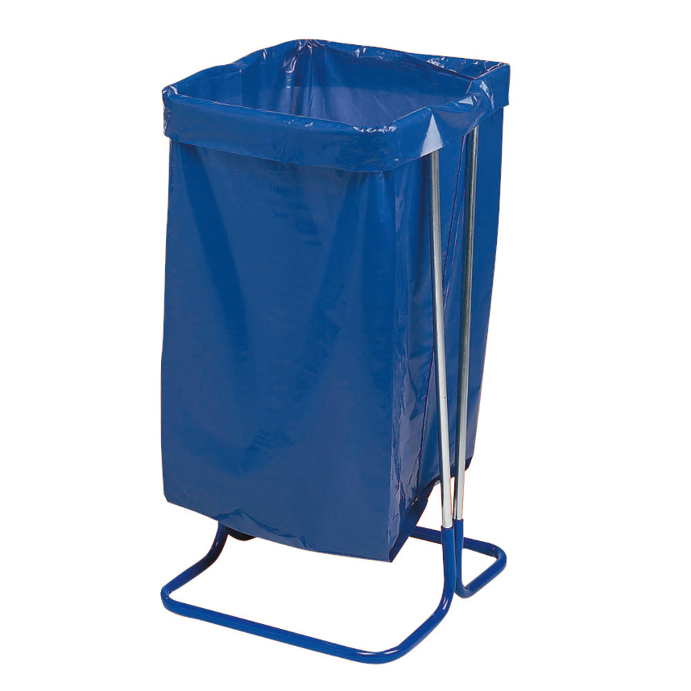Support sac sur pieds 110 L acier cadmié bleu