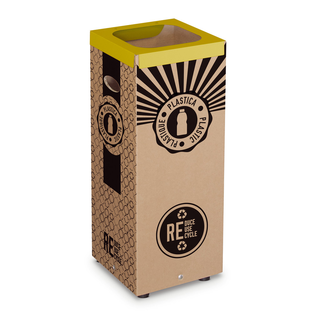 Poubelles en carton pour tri sélectif plastique 60 L