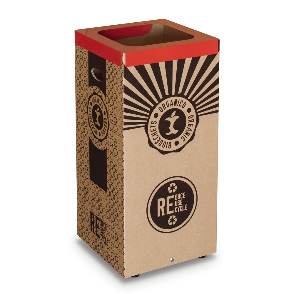Poubelle en carton pour tri sélectif biodéchets 100 L