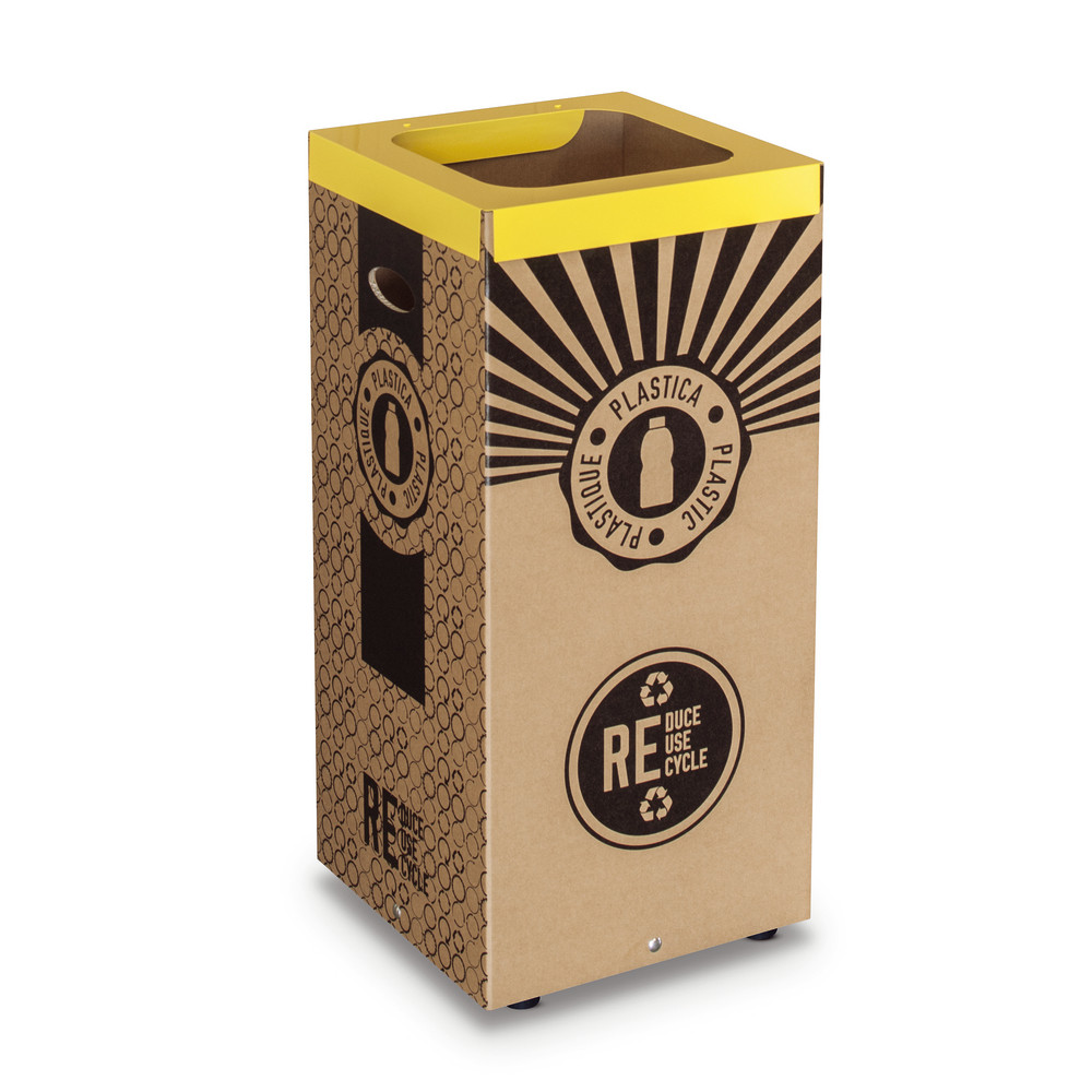 Poubelle en carton pour tri sélectif plastique 100 L