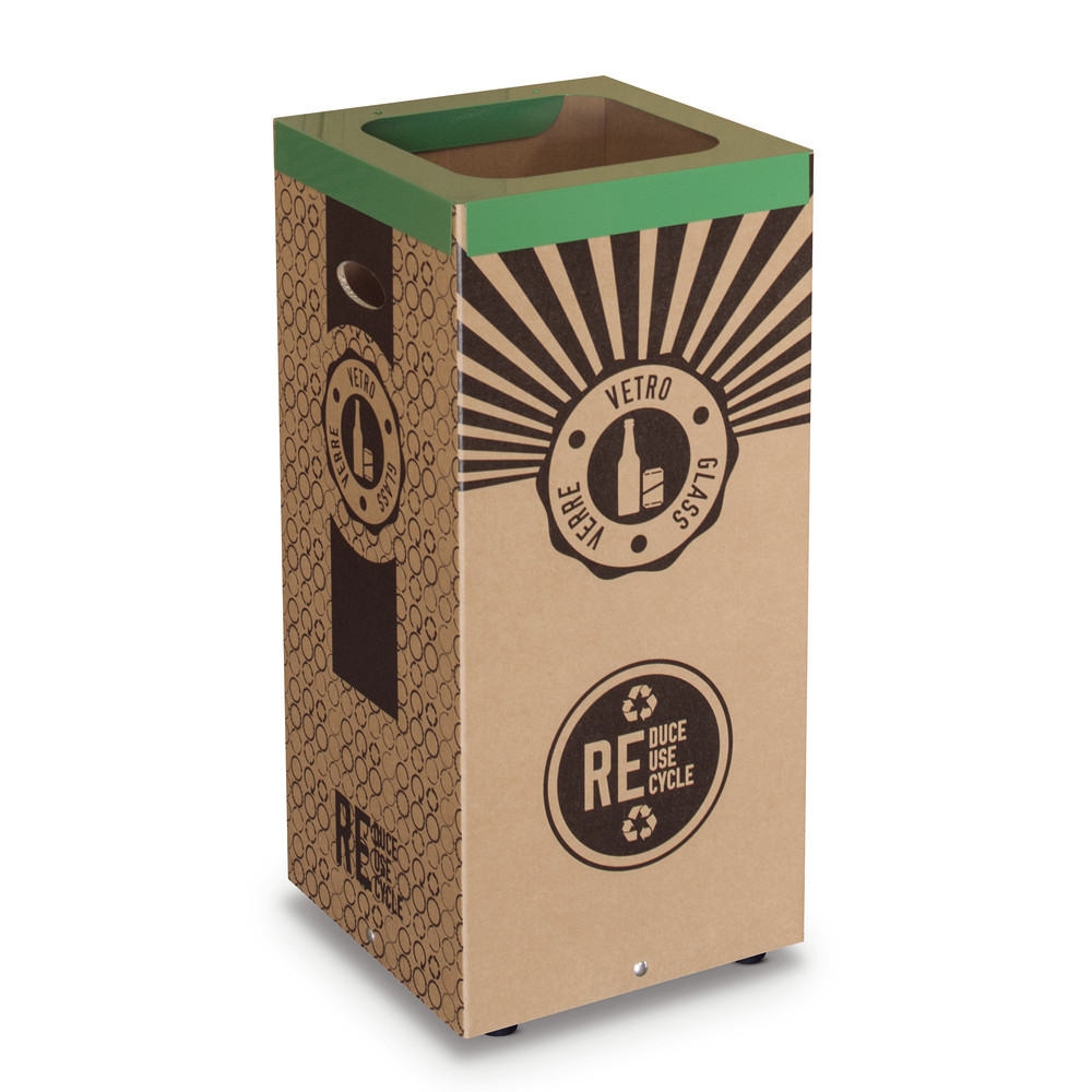 Poubelle en carton pour tri sélectif verre 100 L