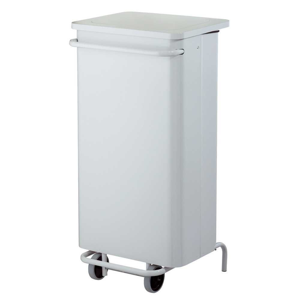 Poubelle mobile à pédale 110 L blanc Rossignol