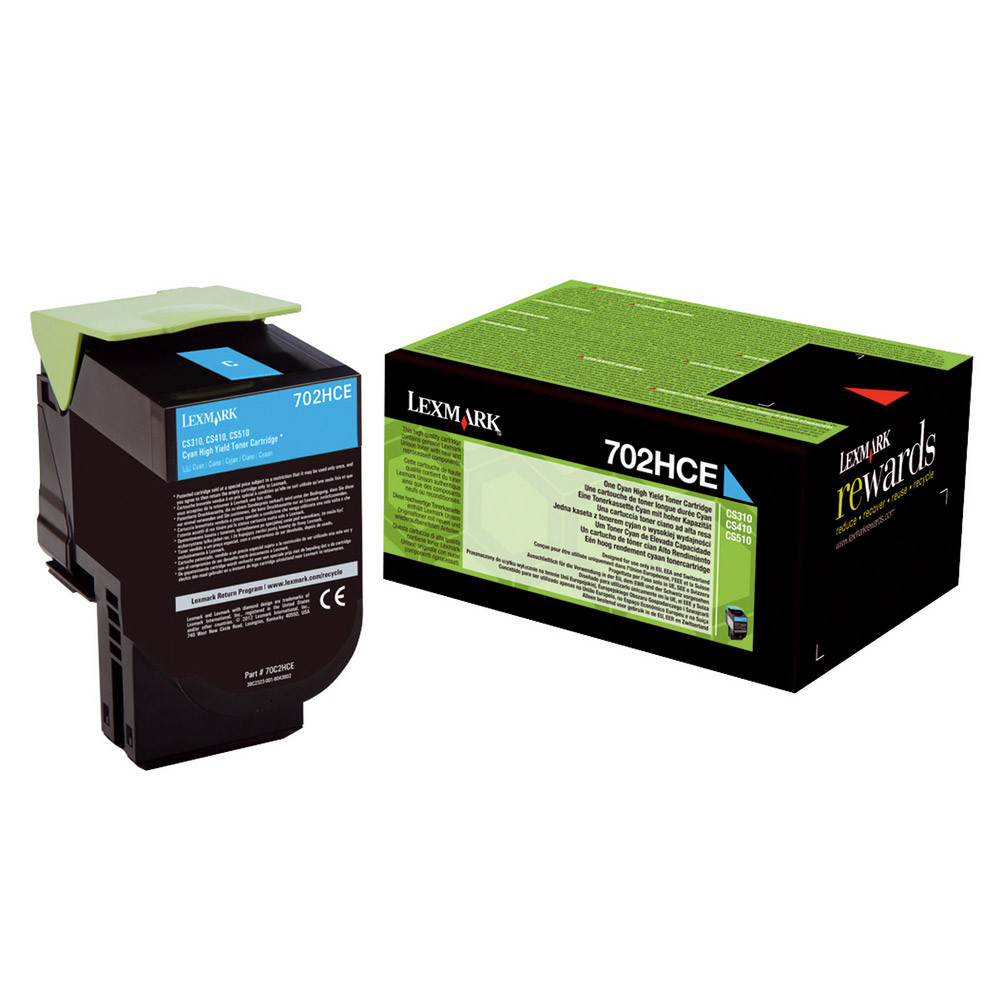 Toner Lexmark n°70C2HCE cyan pour imprimantes laser