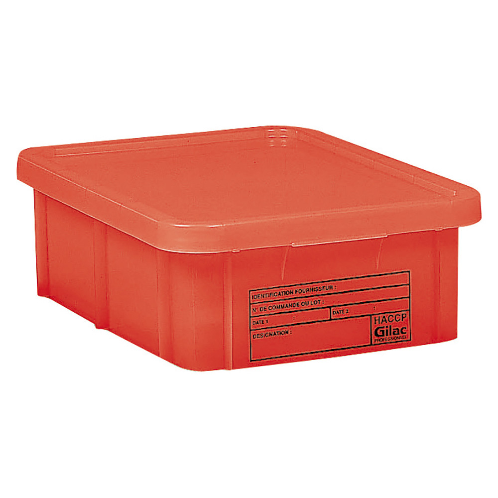 Bac rouge HACCP avec couvercle 12 L Gilac