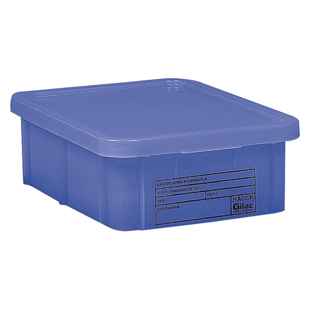 Bac bleu HACCP avec couvercle 35 L Gilac