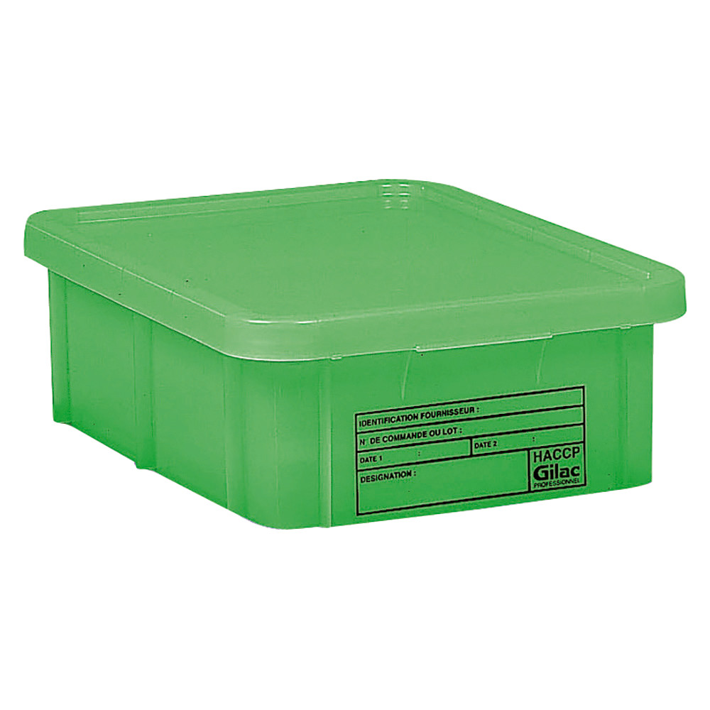 Bac vert HACCP avec couvercle 35 L Gilac