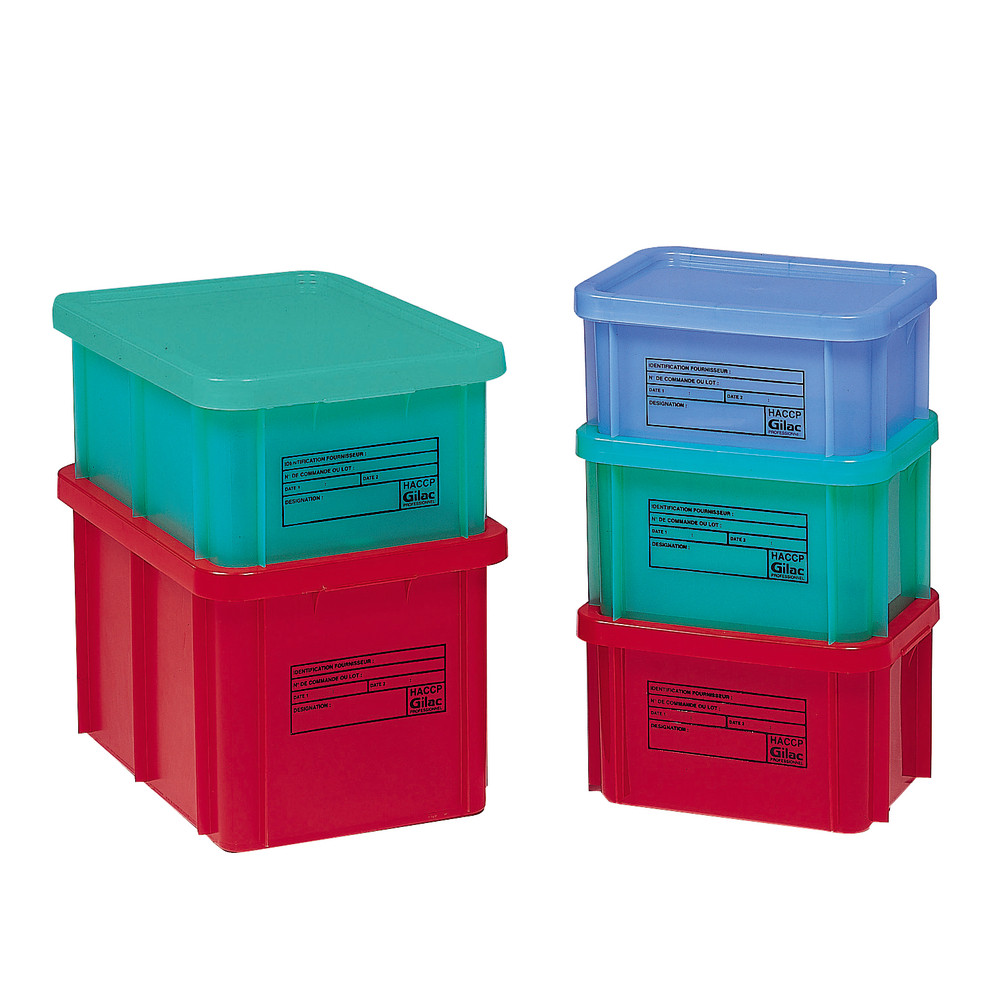 Bac rouge HACCP avec couvercle 55 L Gilac