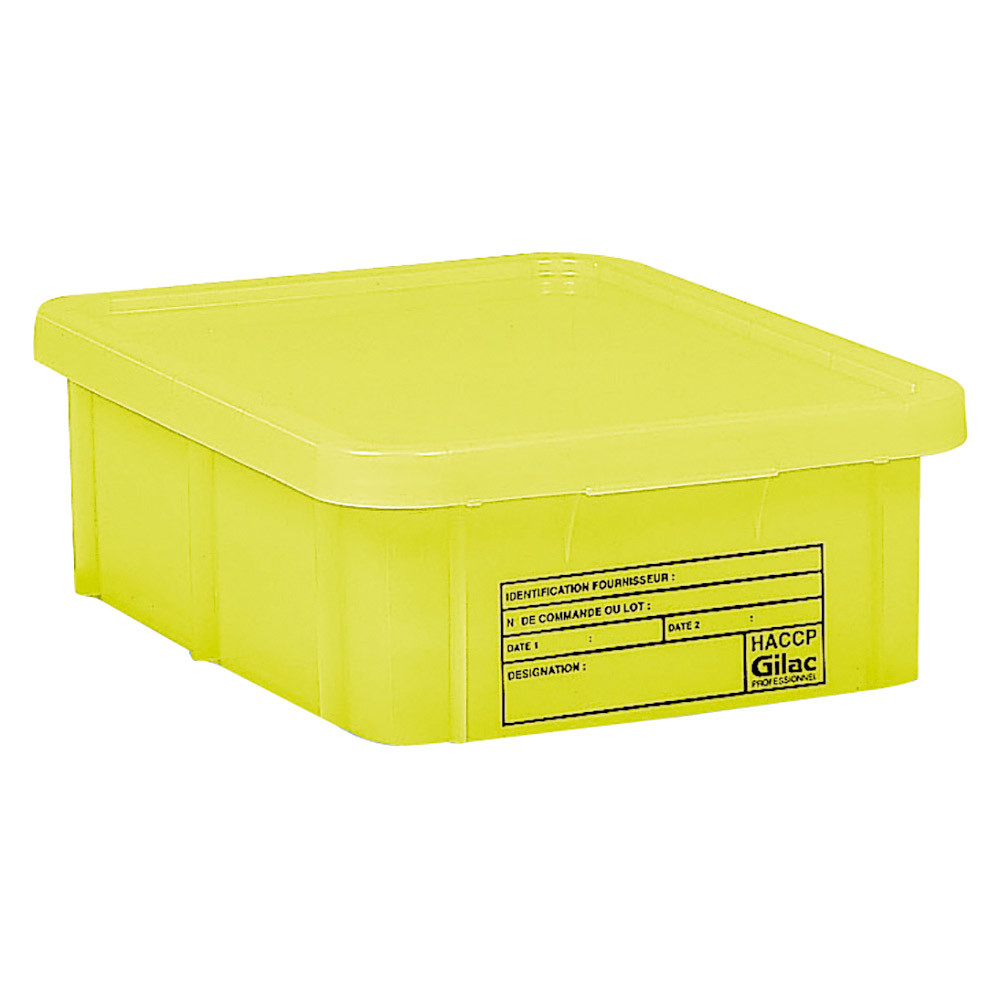Bac jaune HACCP avec couvercle 55 L Gilac