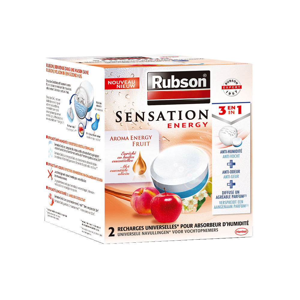 Boîte de 2 Tablettes Sensation Energy Fruit pour absorbeur d'humidité
