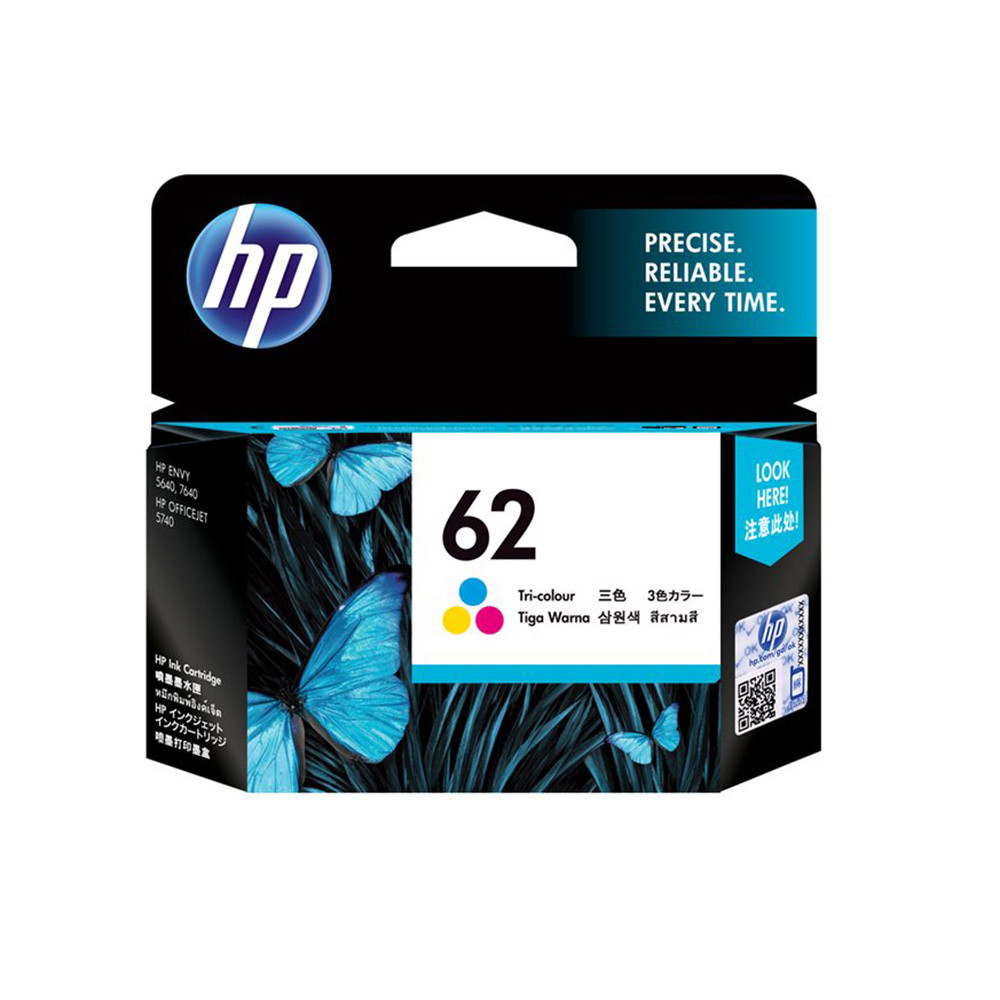 Cartouche HP 62 couleurs (cyan+magenta+jaune) pour imprimantes jet d'encre