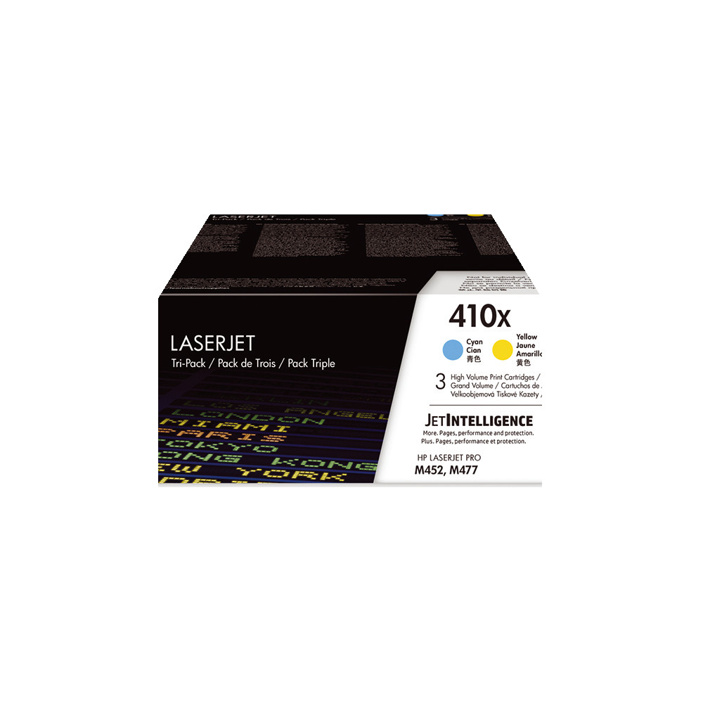 Pack de 3 toners HP 410 XL couleurs pour imprimantes laser