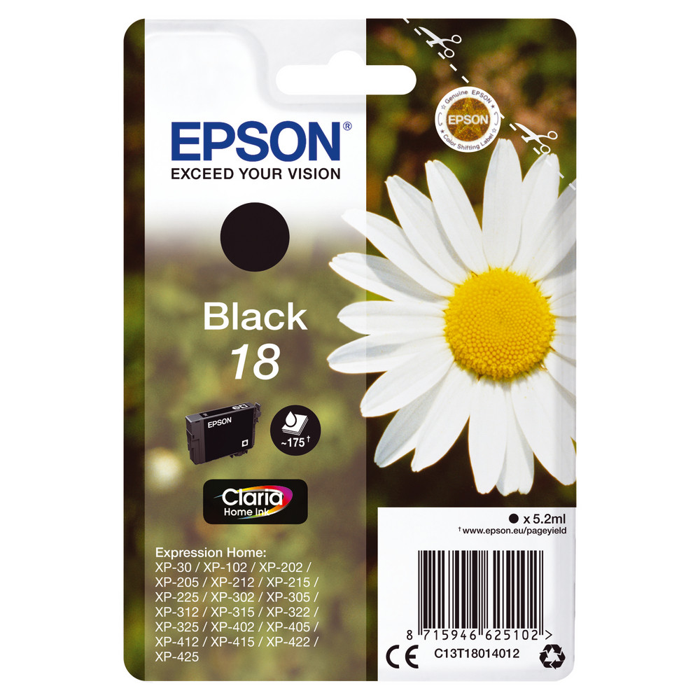 Cartouche d'encre Epson 18 noire pour imprimantes jet d'encre