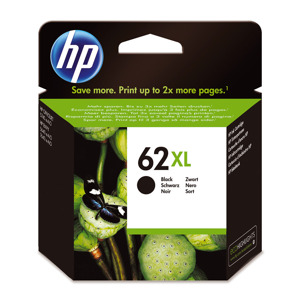 Cartouche HP 62 XL noire pour imprimantes jet d'encre