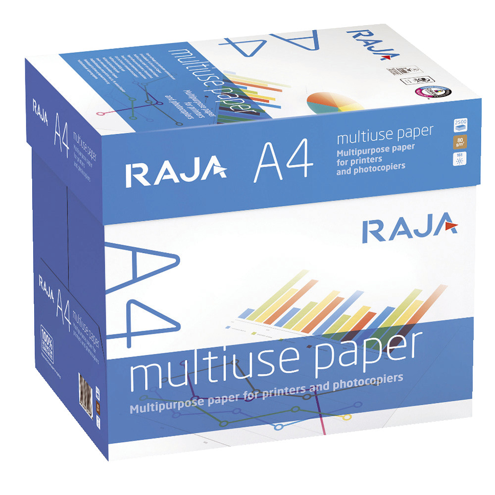Boite de 2500 feuilles papier RAJA Multiuse format A4 80 g