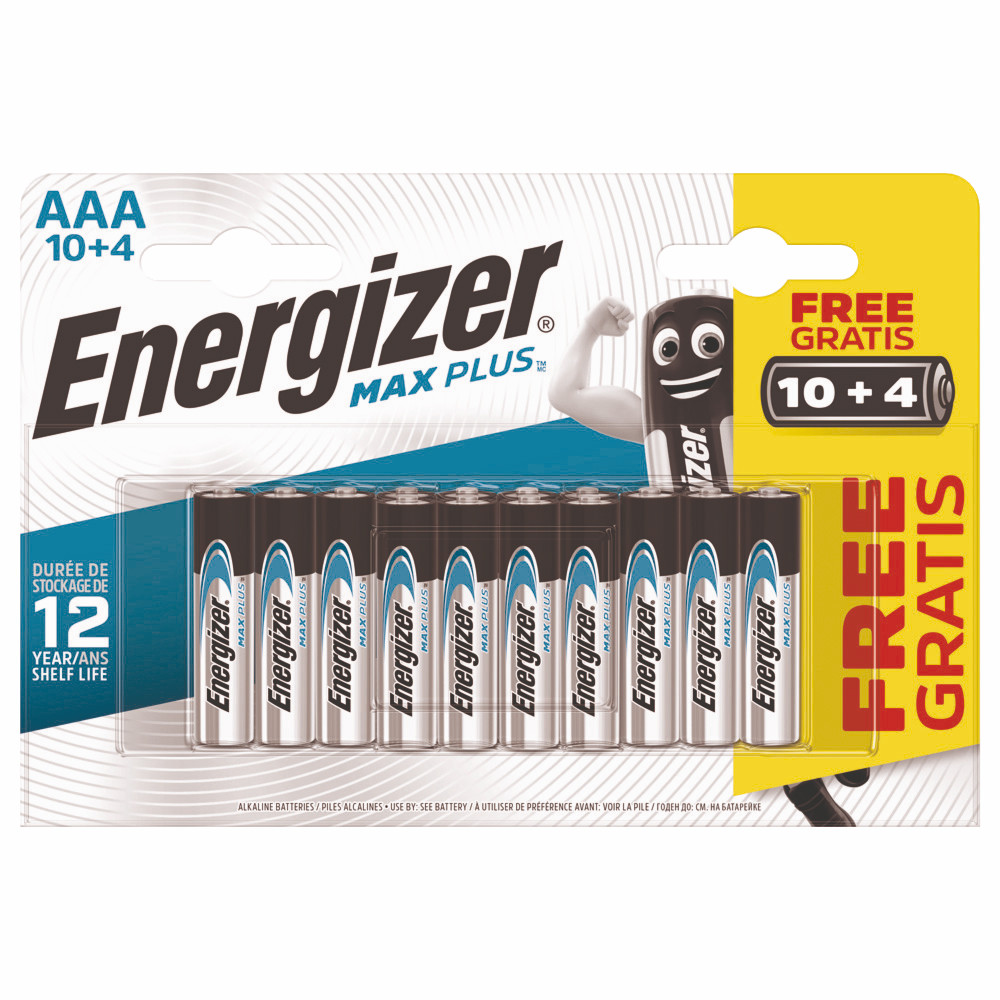 Piles Energizer Max Plus AAA, pack de 14 piles