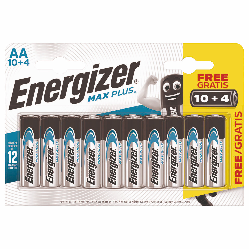 Piles Energizer Max Plus AA, pack de 14 piles
