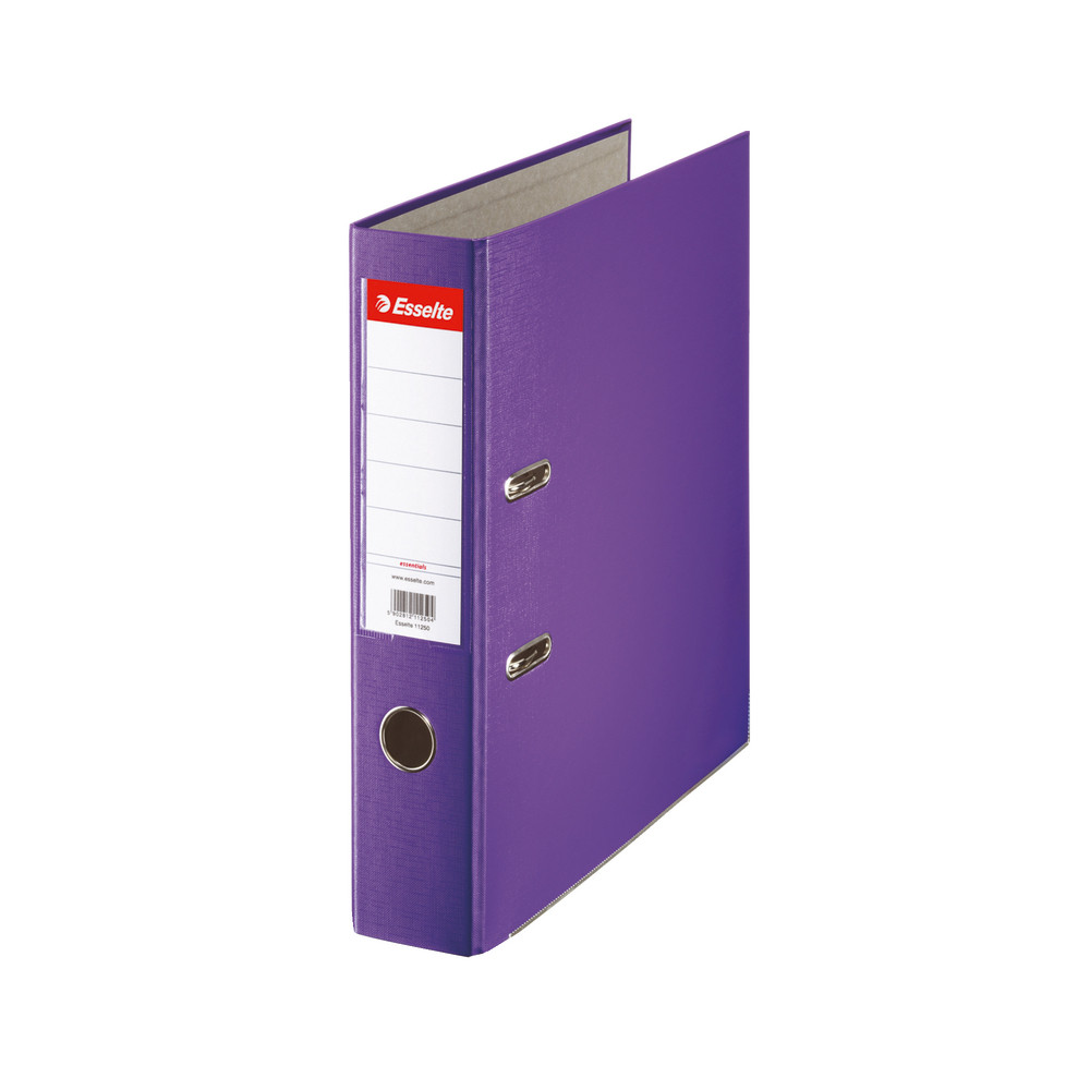 20 Classeurs à levier Essentials PP 75 mm Esselte coloris violet