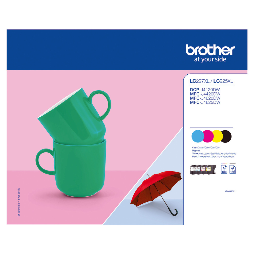 Pack de 4 cartouches Brother LC227XL (noir + cyan + magenta + jaune) pour imprimantes jet d'encre