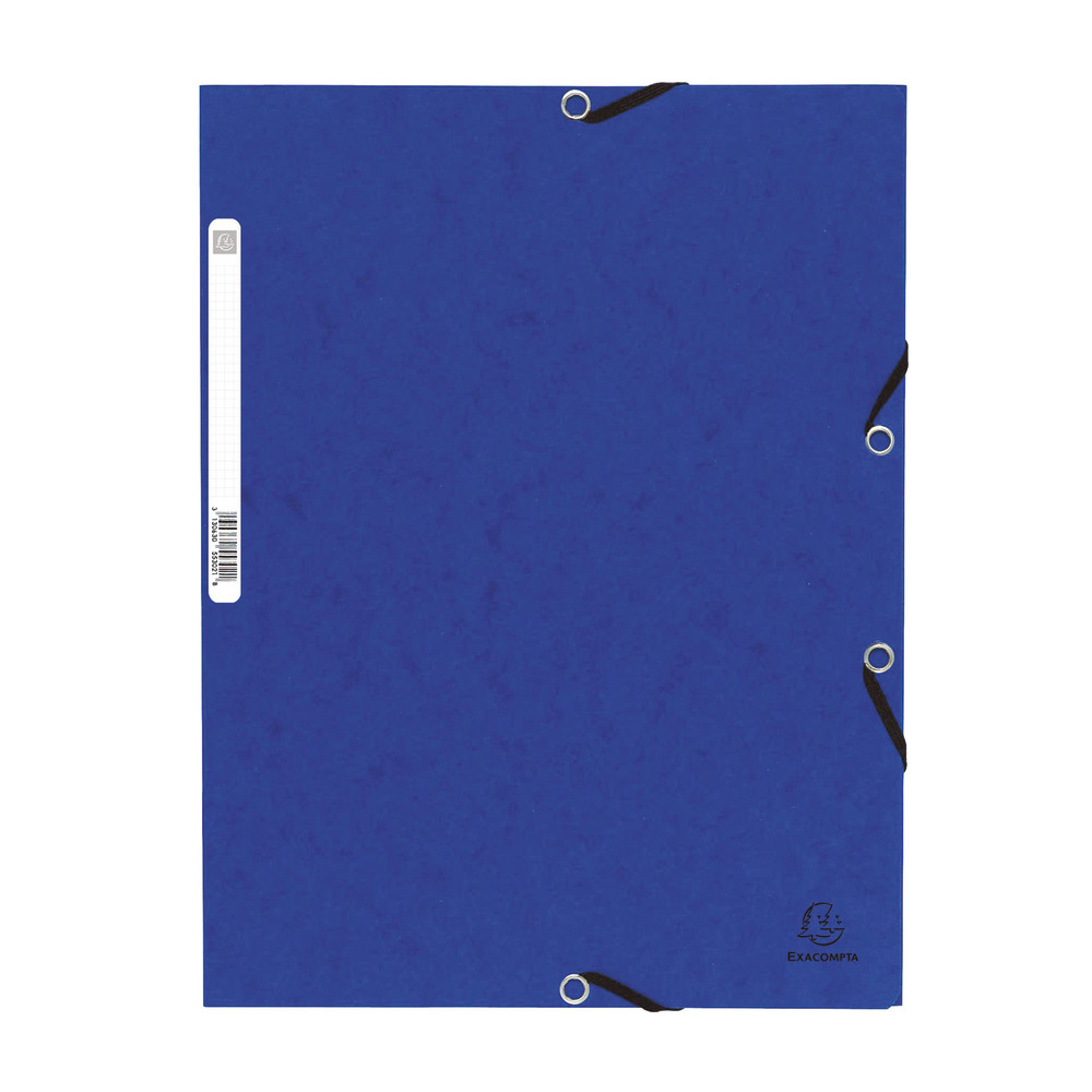 Lot de 10 Chemises à élastique 3 rabats Exacompta coloris bleu