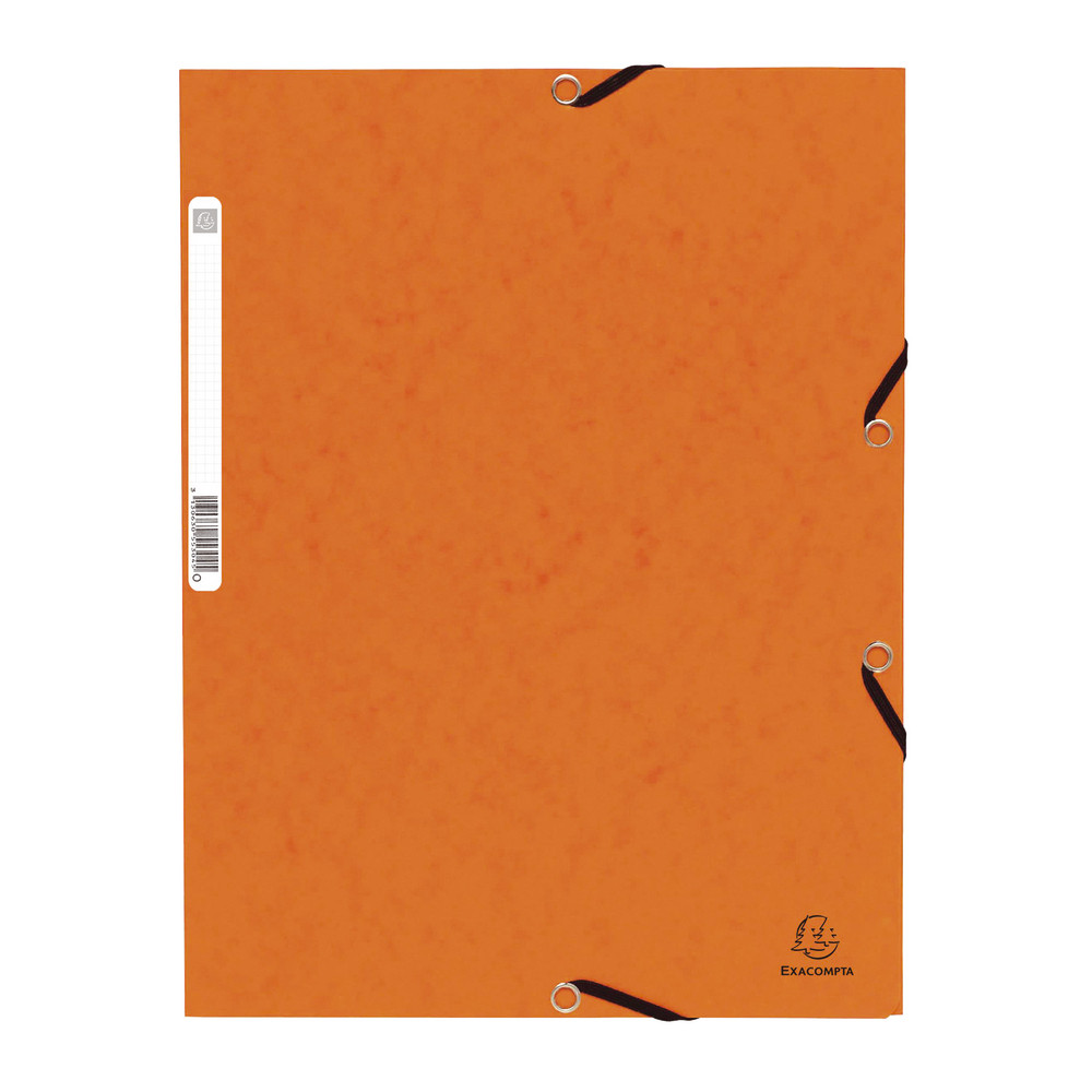 Lot de 10 Chemises à élastique 3 rabats Exacompta coloris orange