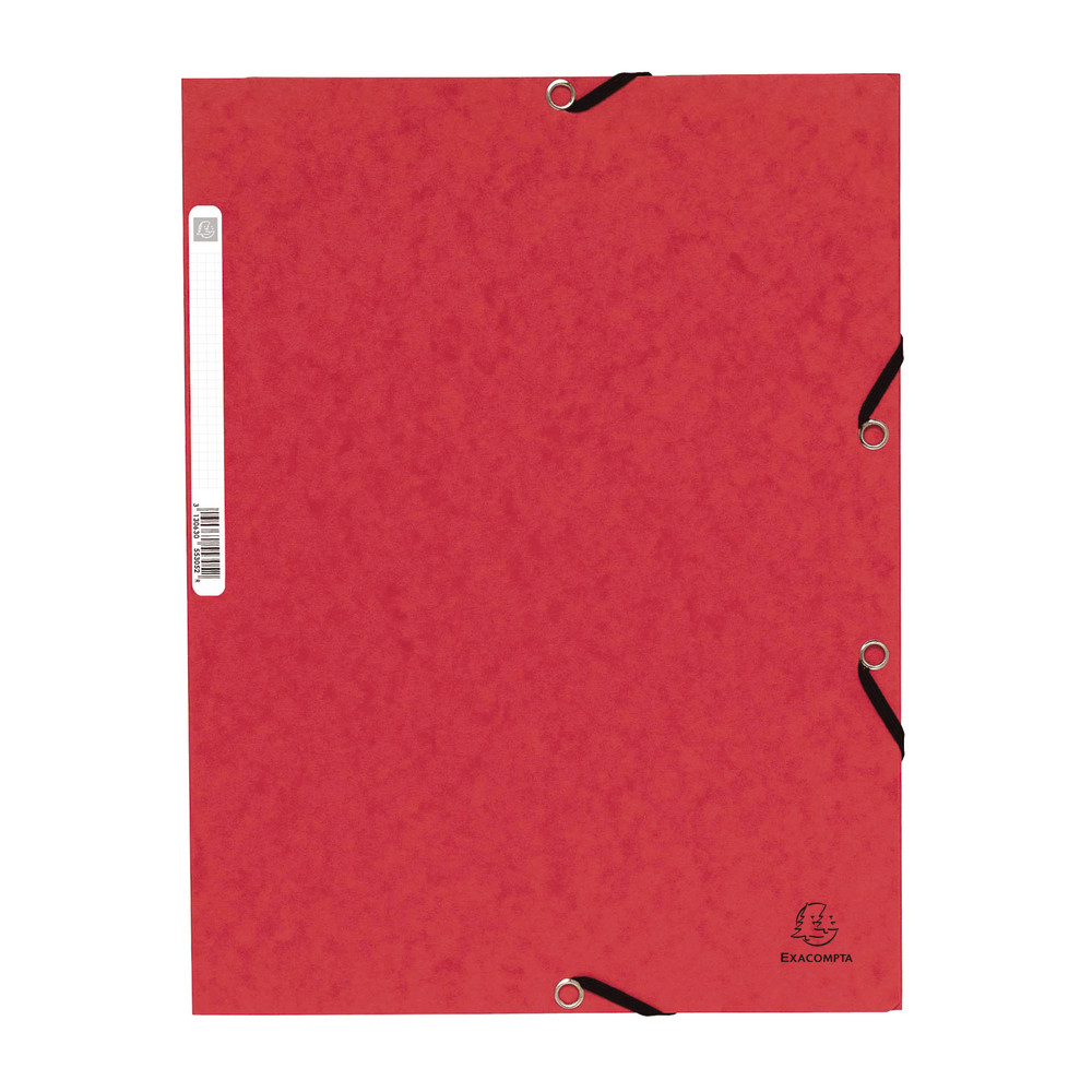 Lot de 10 Chemises à élastique 3 rabats Exacompta coloris rouge