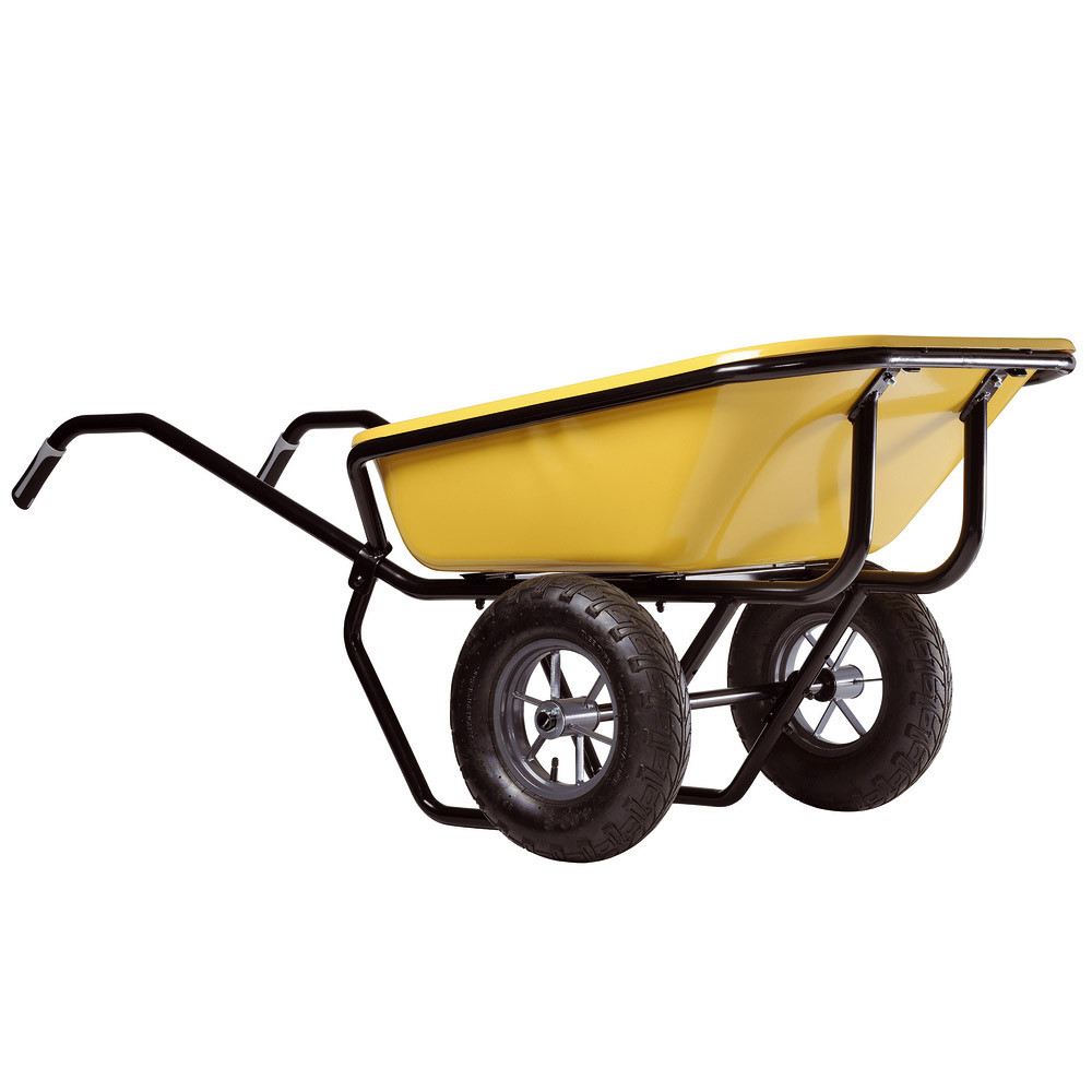 Brouette jaune Expert Twin Excellium 160 L roues gonflées Haemmerlin