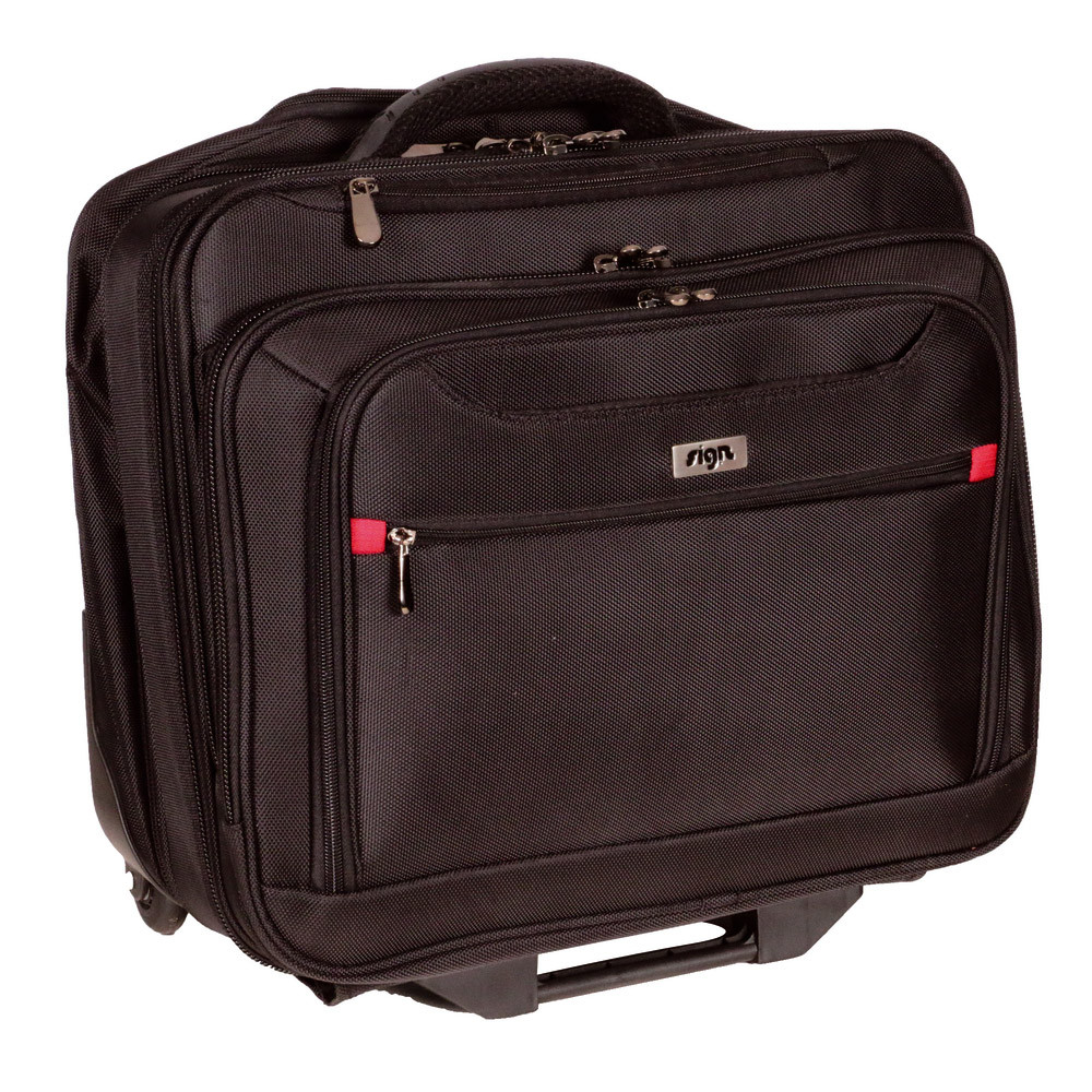 Pilot case multifonctions à 2 roulettes Sign coloris noir