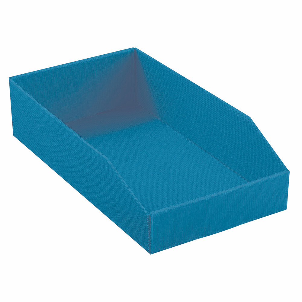 20 bacs à bec dépliables en polypropylène alvéolaire bleu - Profondeur 460 mm - 12.5 L