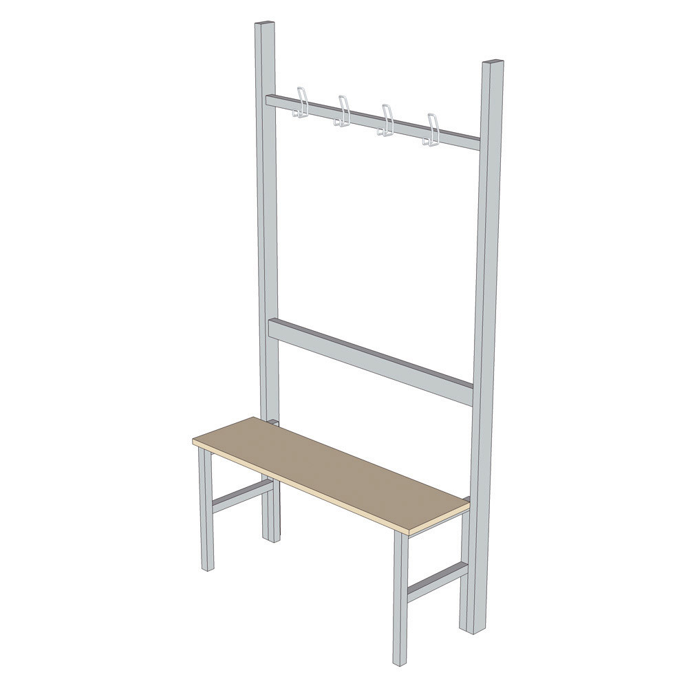 Banc 4 patères simple face