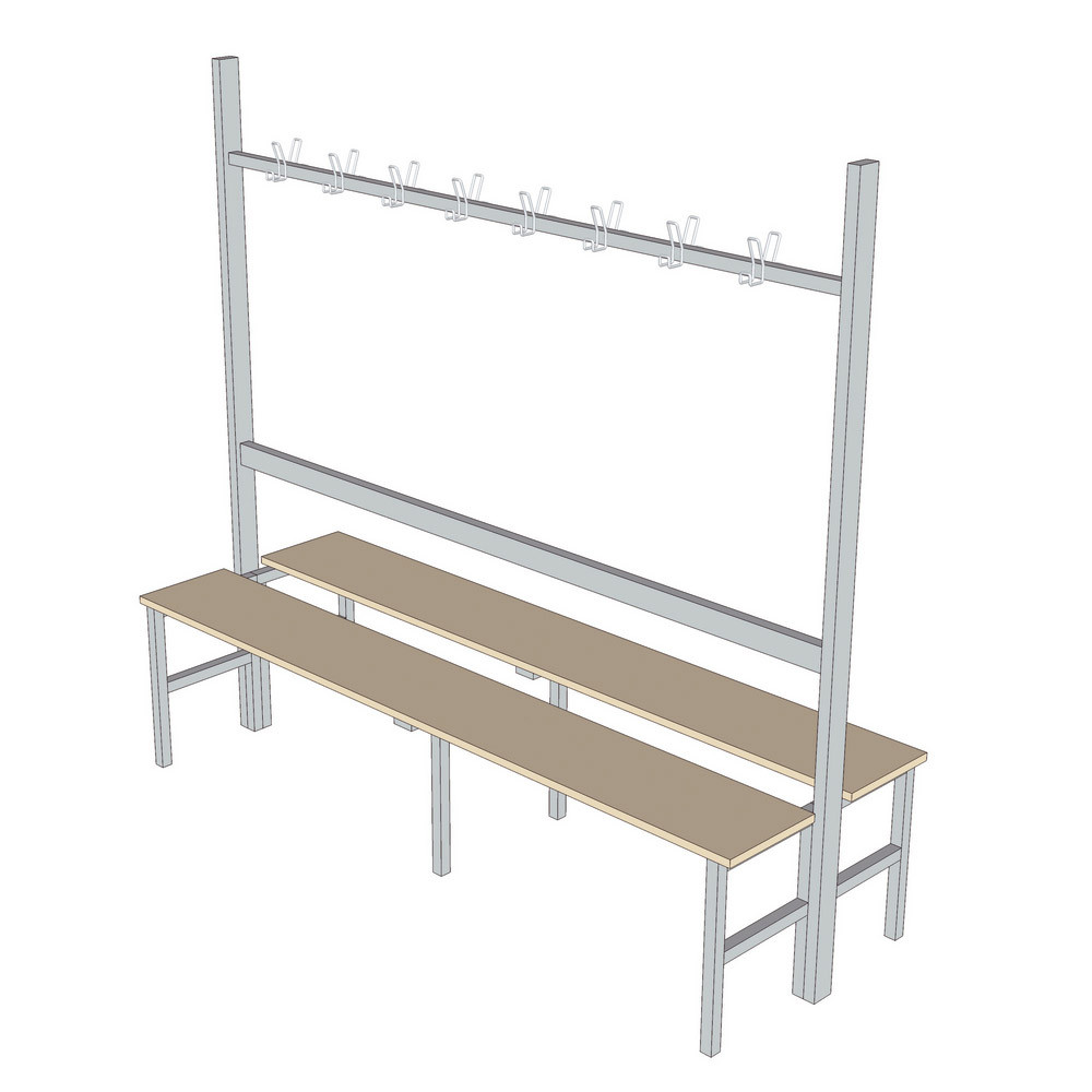 Banc 2x8 patères double face