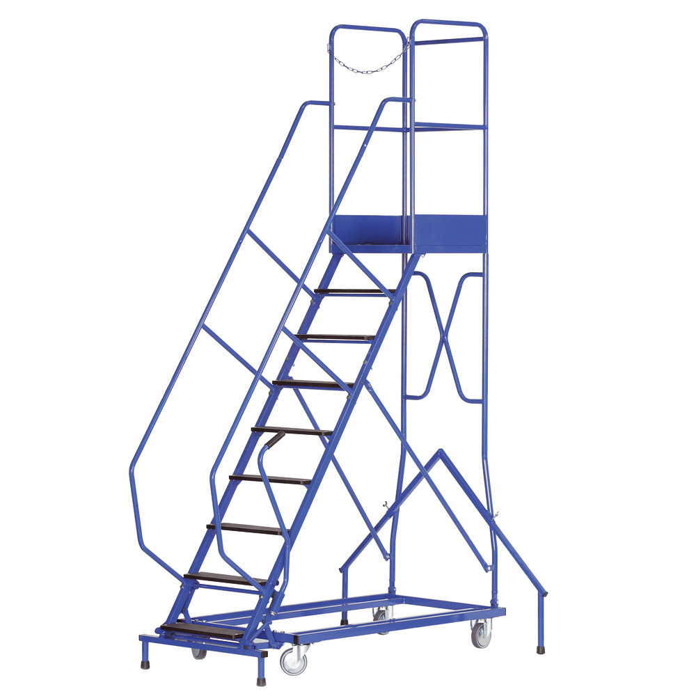 Escabeaux roulants acier 9 marches