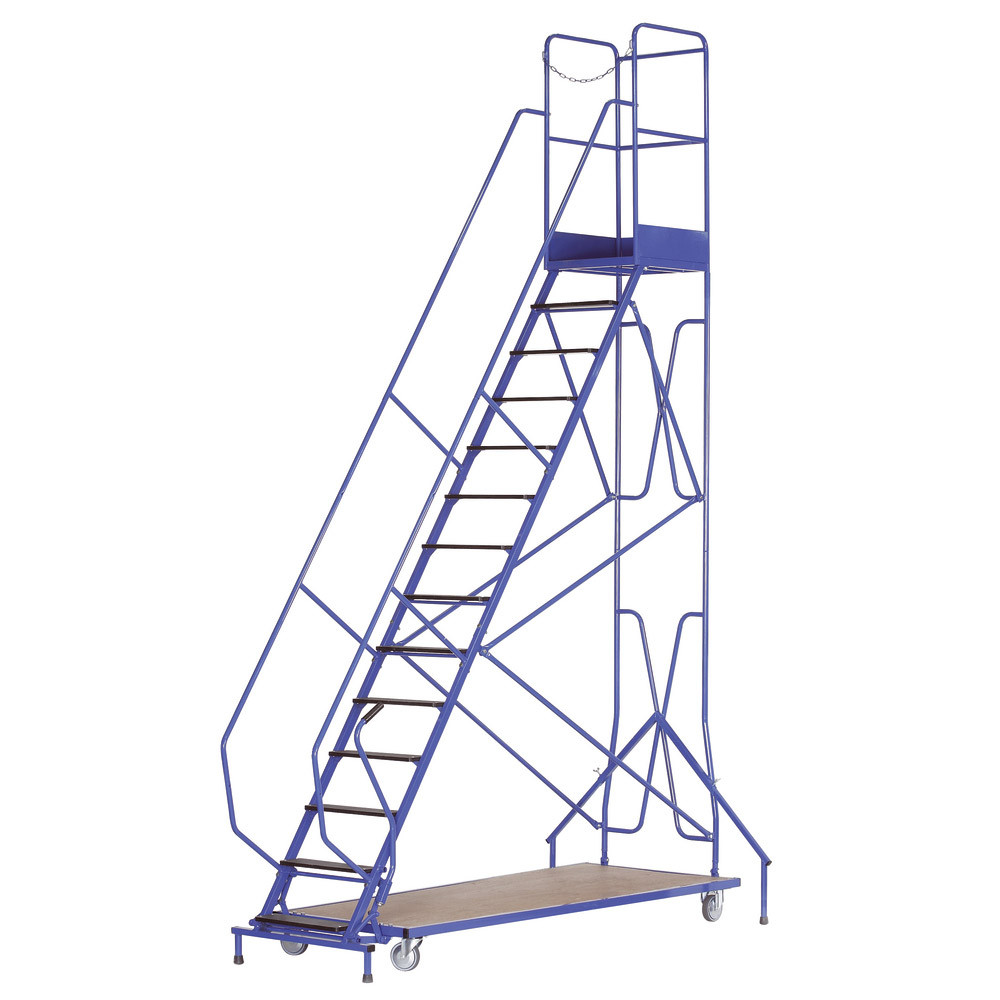 Escabeaux roulants acier 14 marches