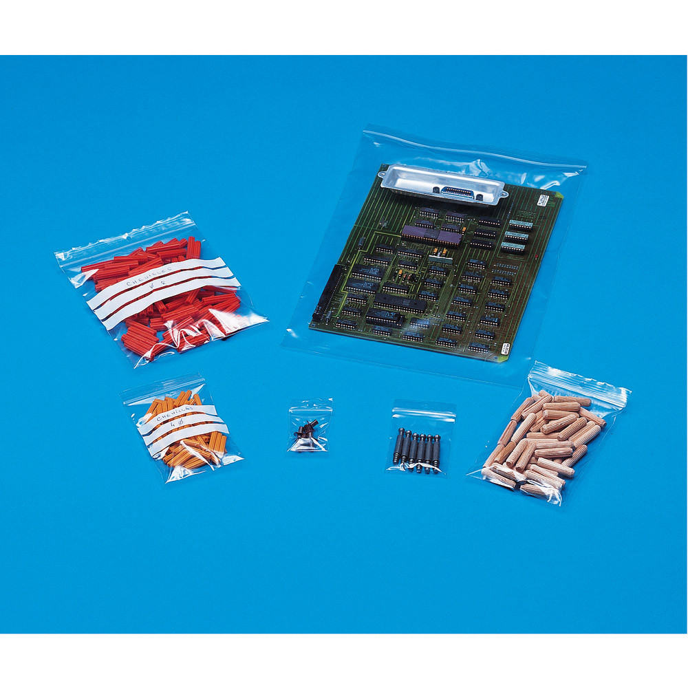 1000 sachets plastiques à fermeture zip épaisseur 50 microns, 4 X 6 cm
