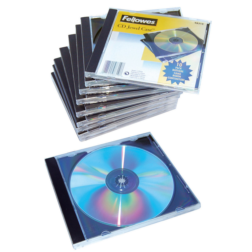 10 Boîtiers standard plastique noir pour CD et DVD
