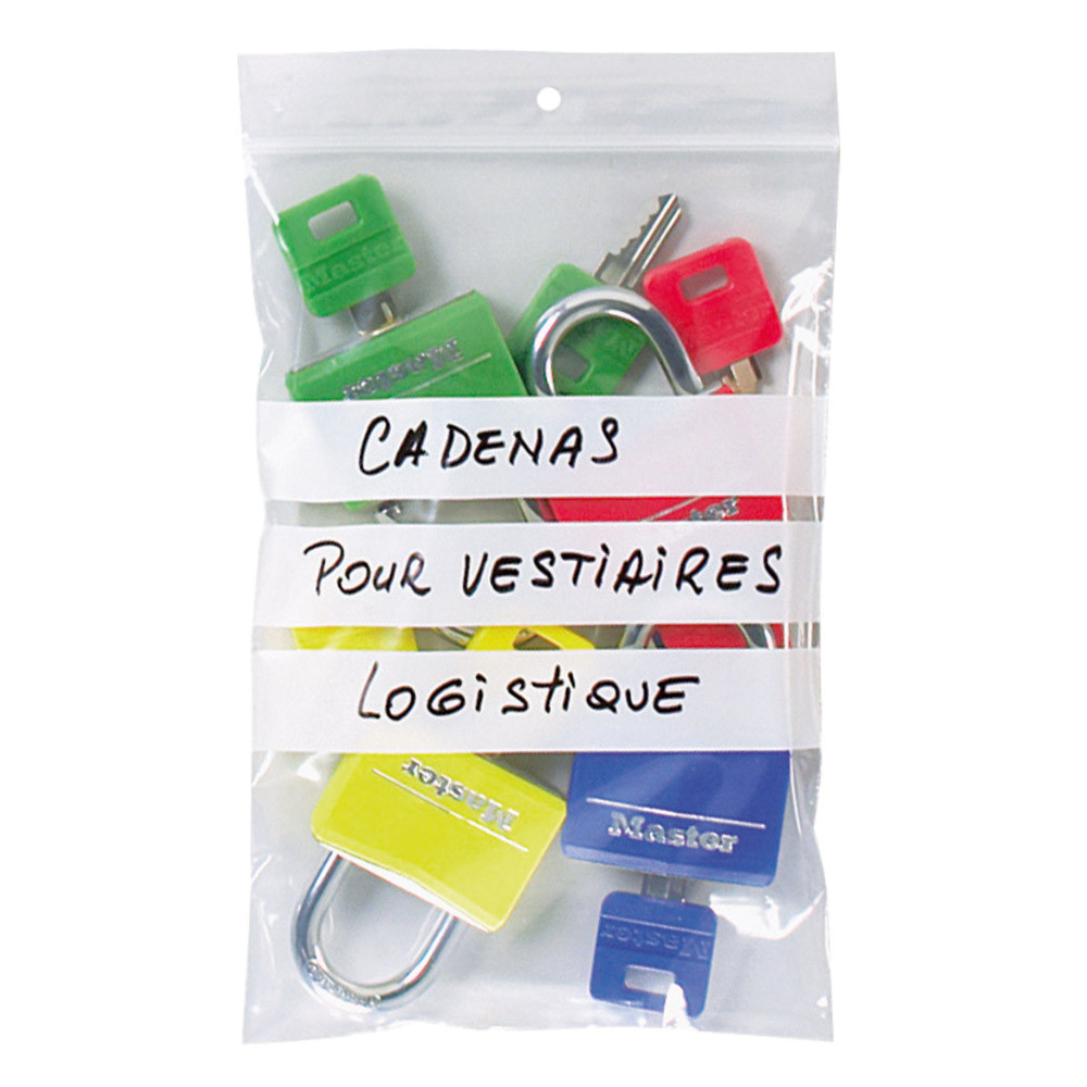 1000 sachets à fermeture zip avec bande d'écriture, épaisseur 50 microns, 16 x 22 cm