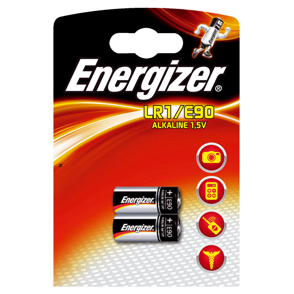 2 piles baton Energizer 1,5 V LR1/E90
