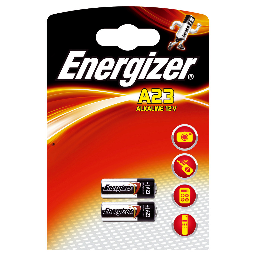 2 piles alcaline bâton A23 Energizer